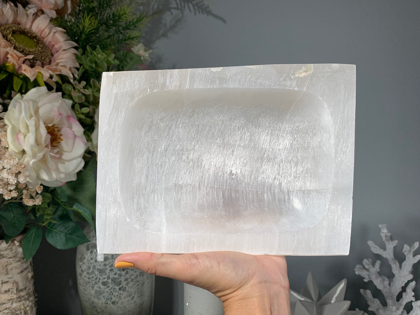 Misfits Rectangle Selenite Bowl (8")