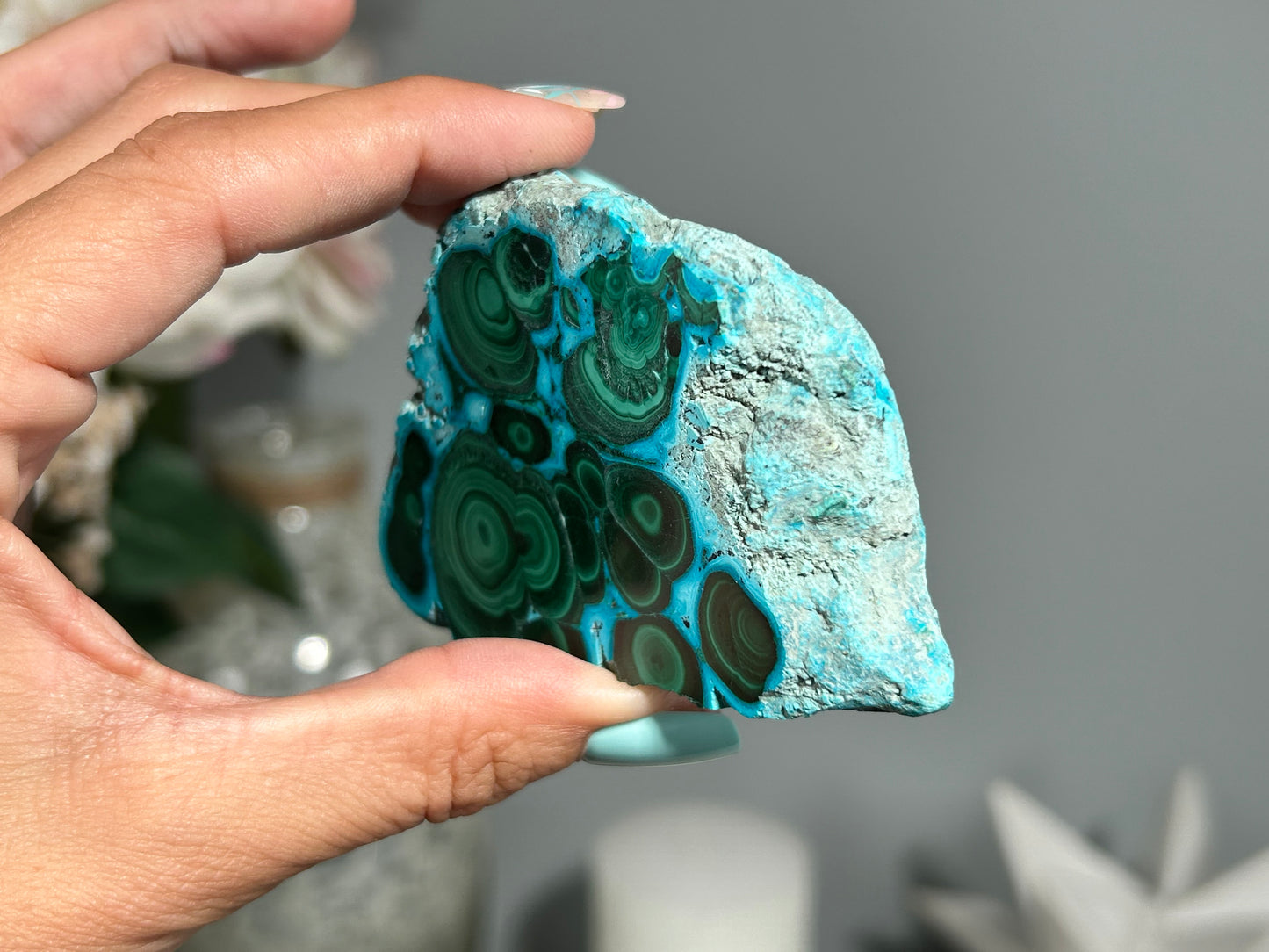 Malachite Chrysocolla Slab (3", 77mm) #131