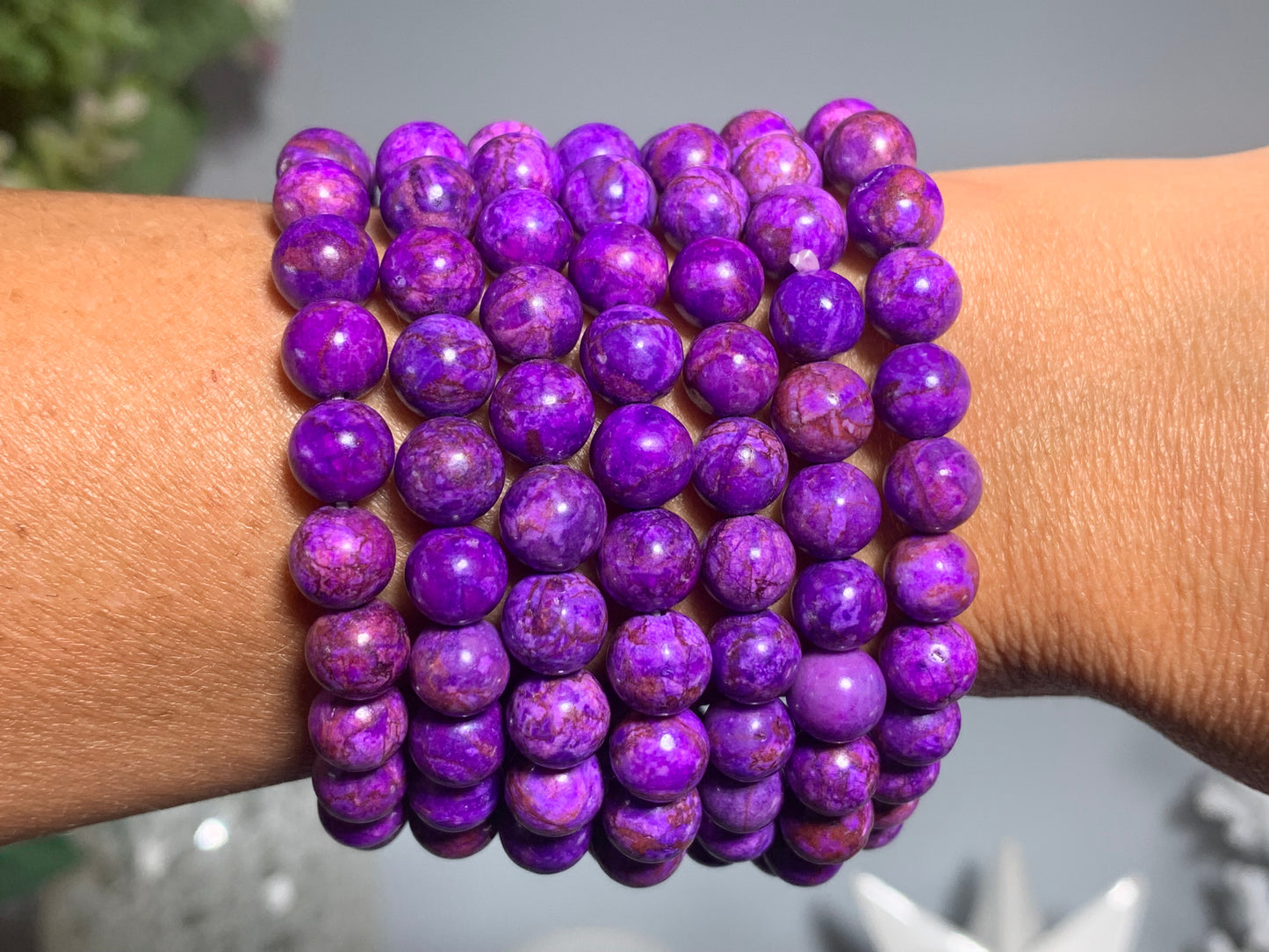 8mm Dyed Charoite Bracelet