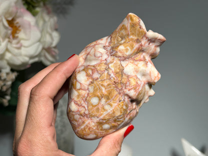 Red Vein Jasper Heart (4.2", 107mm)