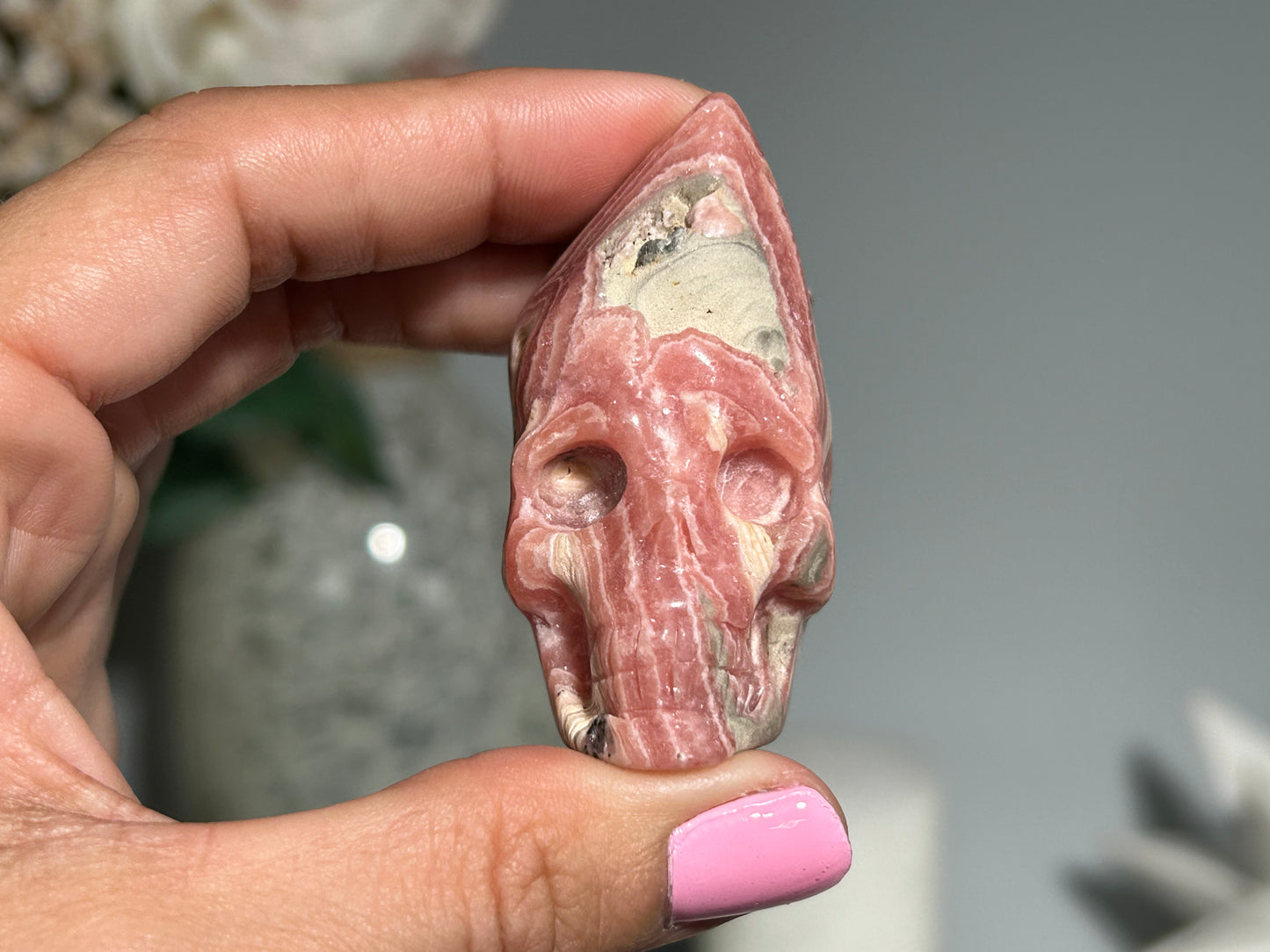 Rhodochrosite Skull (2.2", 55mm)