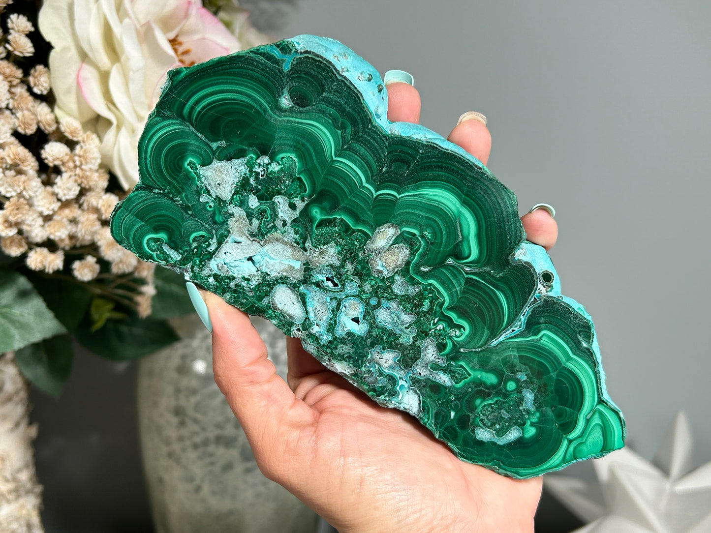 Malachite Chrysocolla Slab (6.8" 173 mm) #477