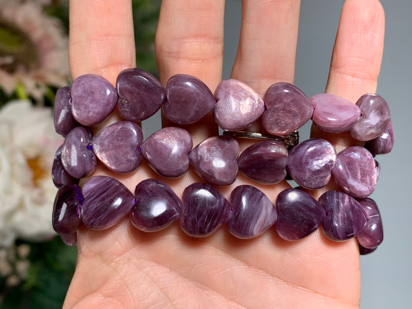 Gemmy Lepidolite Heart Bracelet