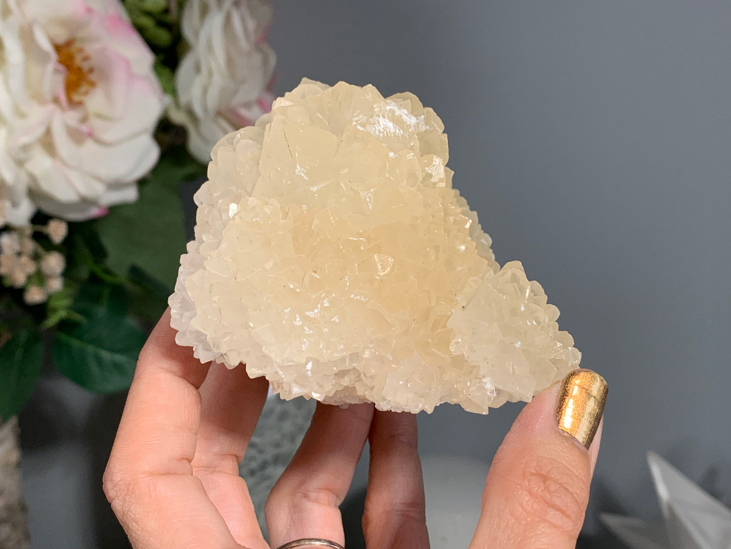 Natural Premium Calcite Flower (3.5", 90mm)