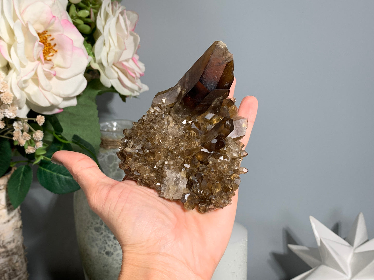 Congo Smoky Citrine Cluster (3.6", 92mm)