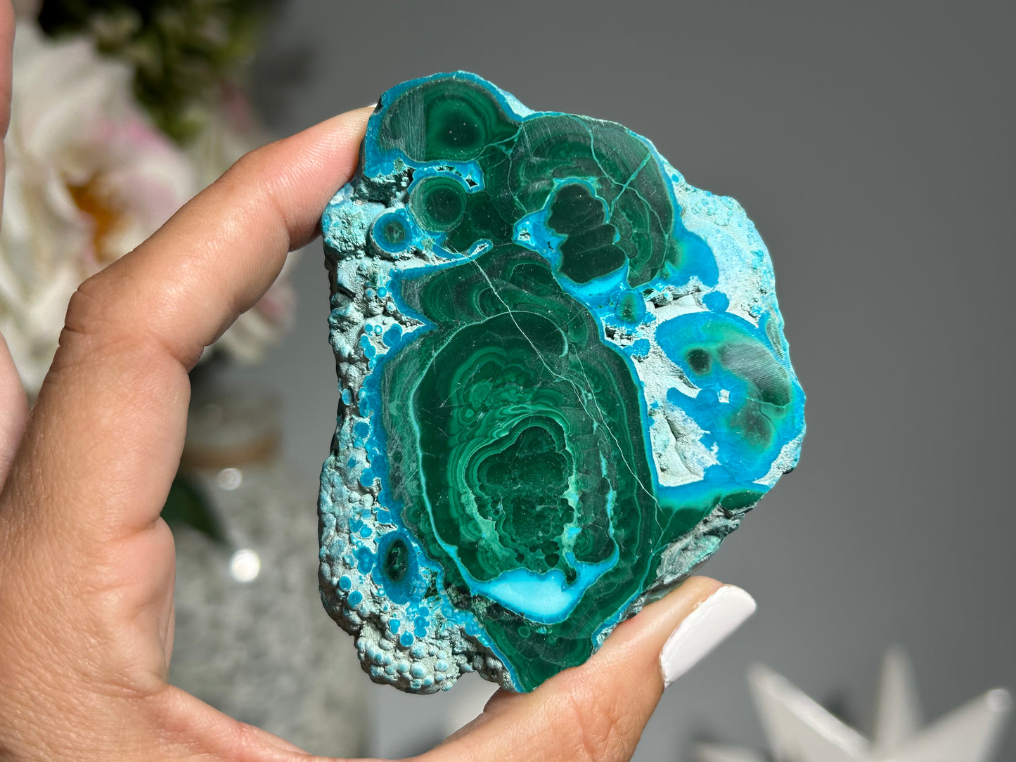 Malachite Chrysocolla Slab (3", 76mm)