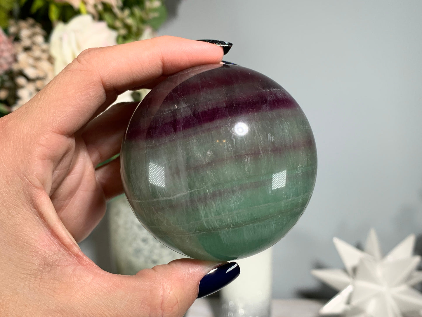 Watermelon Fluorite Sphere (2.6", 58mm)