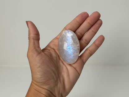 Rainbow Moonstone Palm Stone (2.2", 56mm)