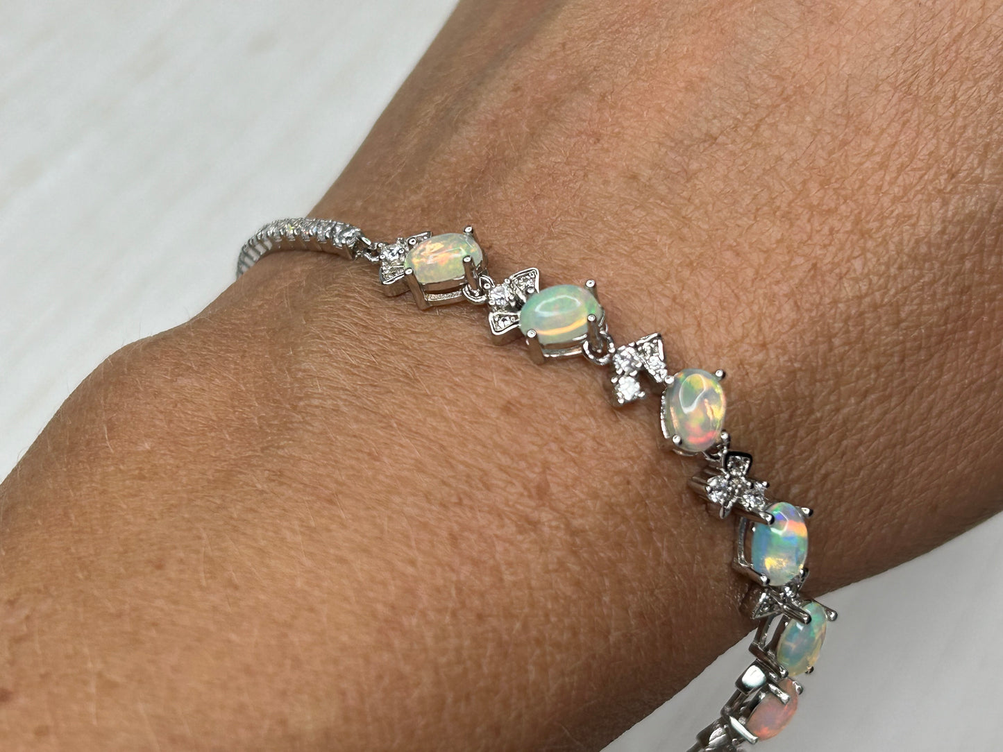 Fire Opal with Cubic Zirconia Bracelet #OVOPV