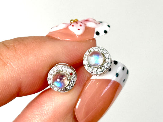 Rainbow Moonstone Earrings