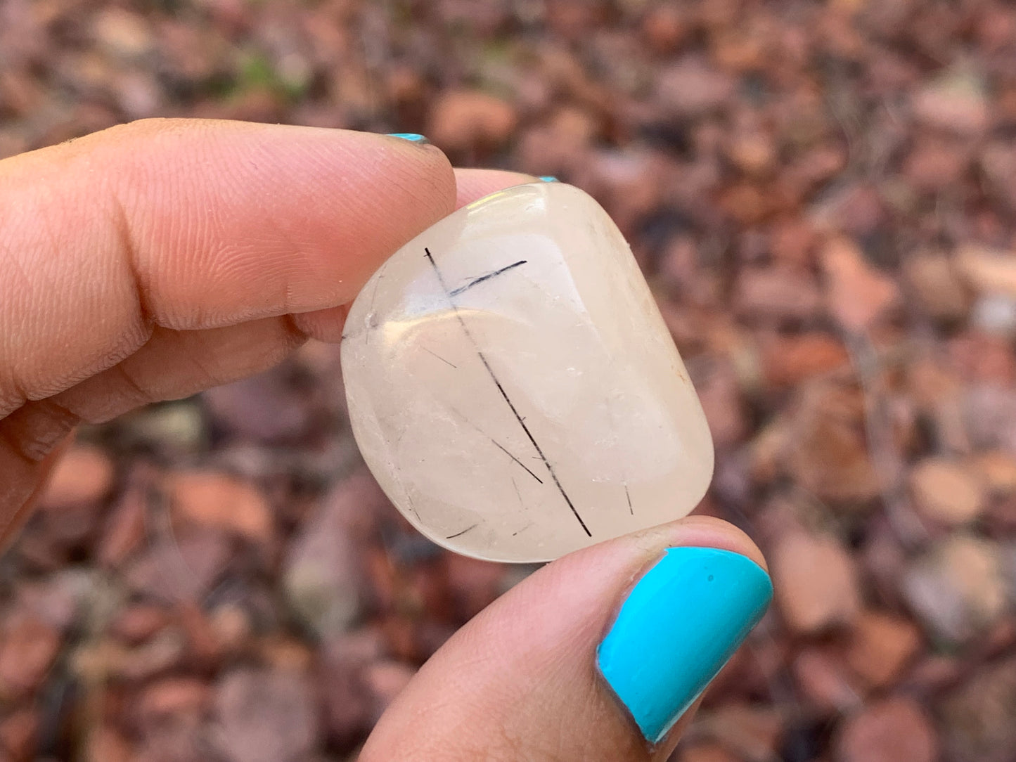 Tumbled Tourmaline Rutile in Quartz Large