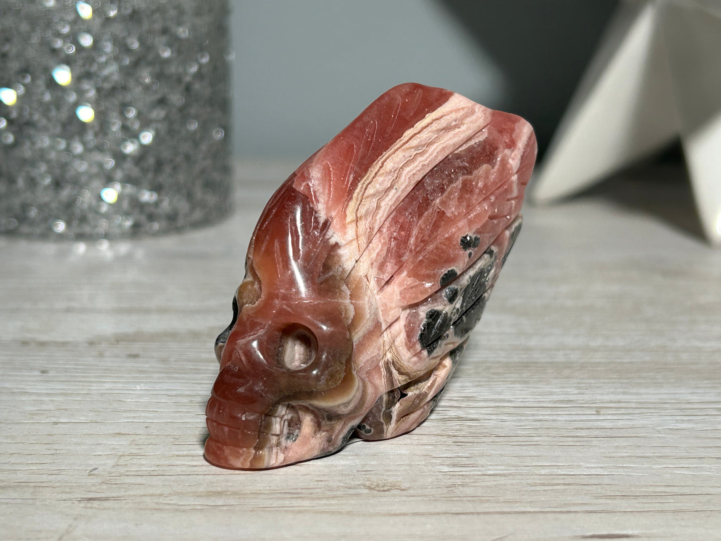 Rhodochrosite Skull (2.3", 59mm)