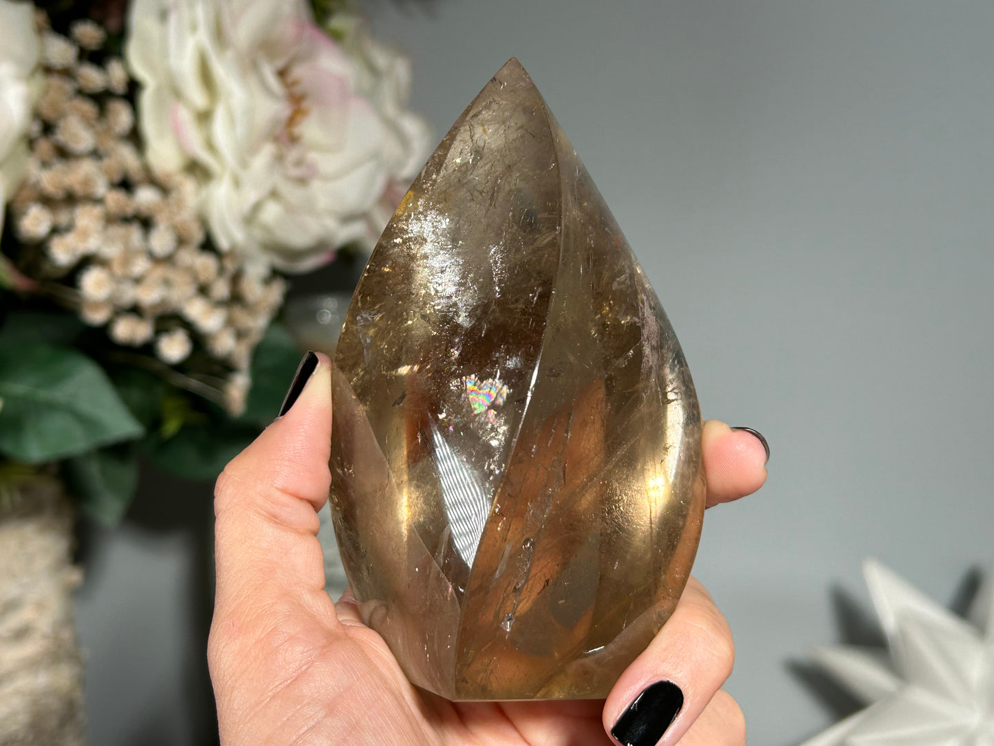 Smoky Quartz Flame (4.3", 110mm)