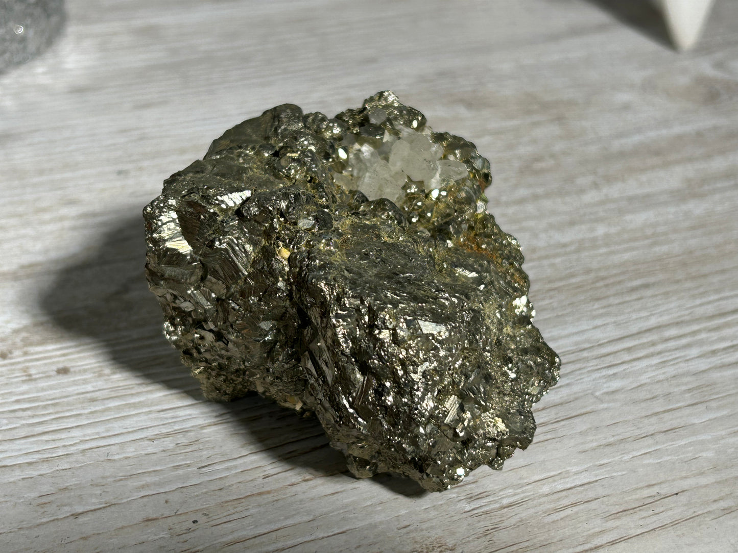 Pyrite Cluster with Quartz Inclusion (3", 76mm)