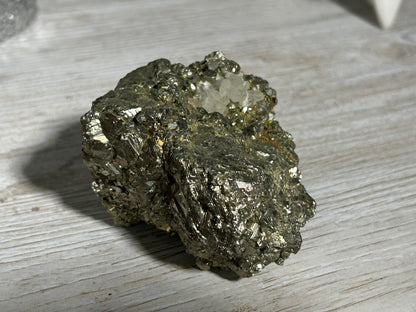Pyrite Cluster with Quartz Inclusion (3", 76mm)