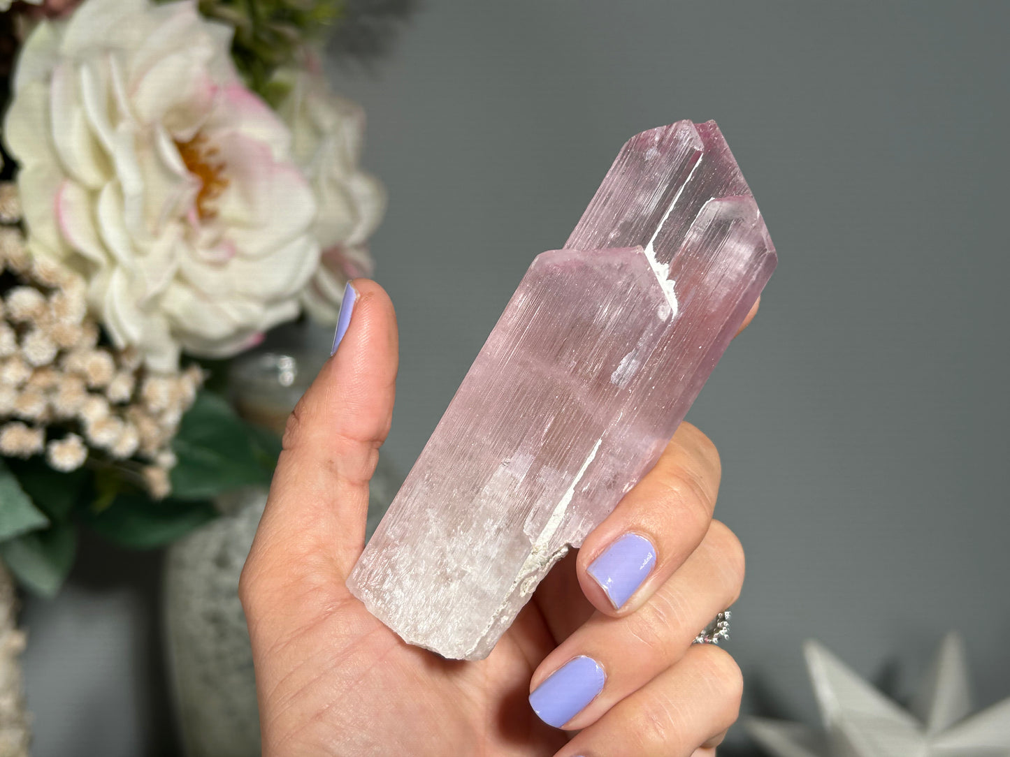 Natural Purple Kunzite Point (4", 10cm)