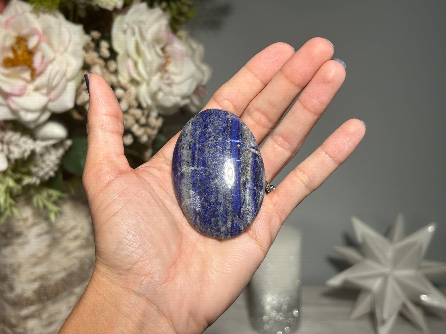 Lapis Lazuli Palm Stone (2.6", 65mm)