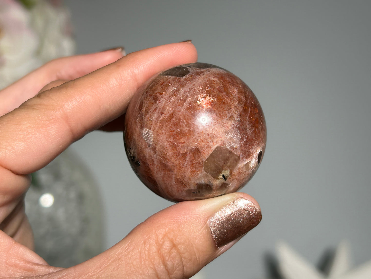 Confetti Sunstone Sphere (1.5", 35mm)