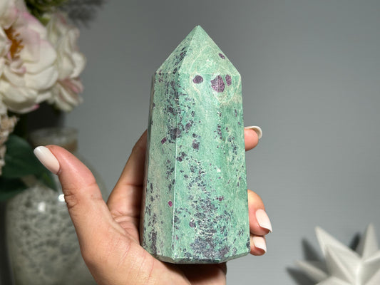 Ruby Fuchsite Tower (4.6", 116mm)