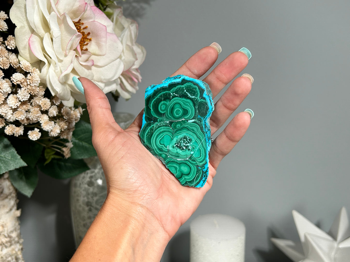 Malachite Chrysocolla Slab (3.3", 84mm) #122