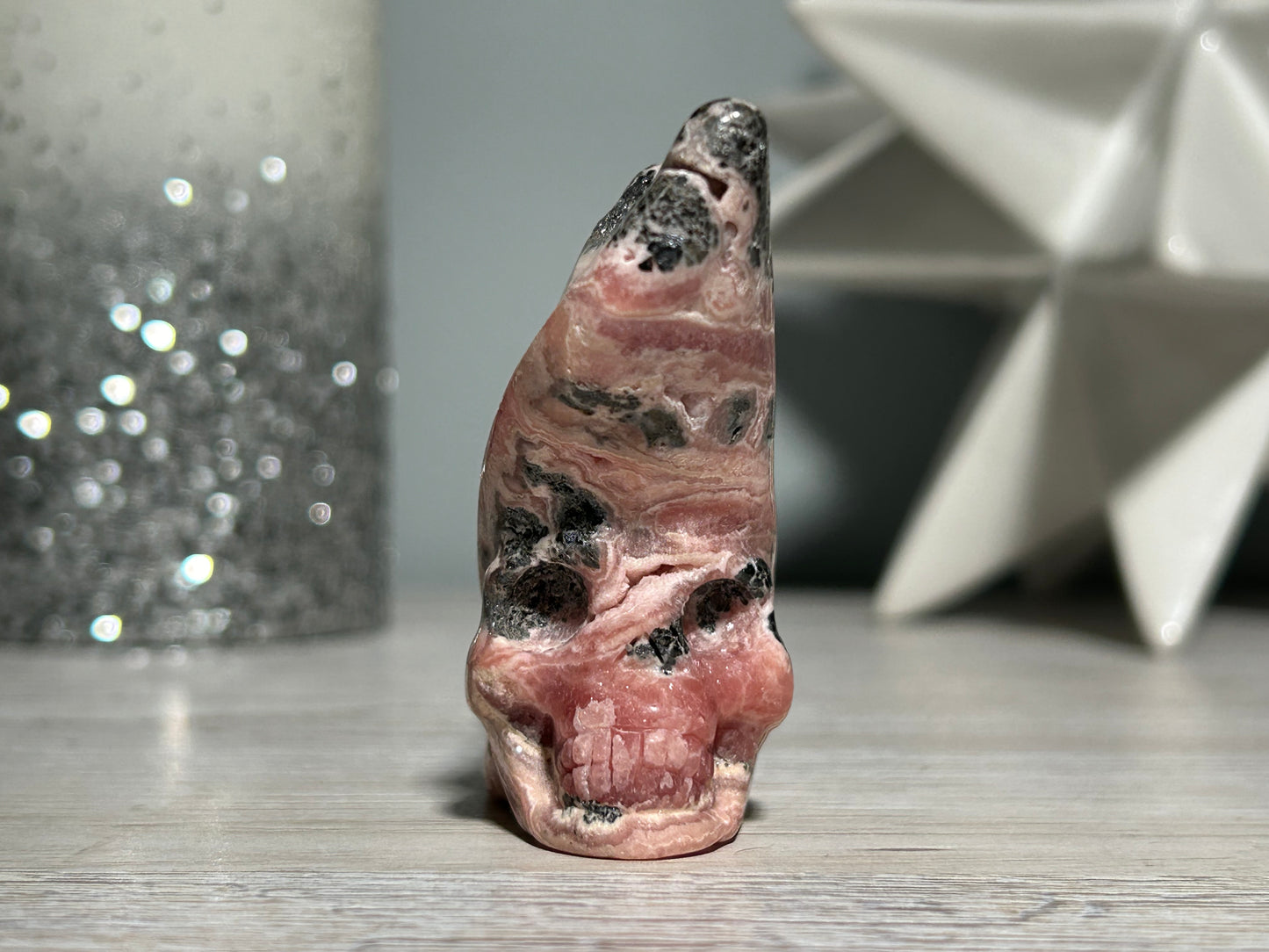 Rhodochrosite Skull (2.8", 72mm)