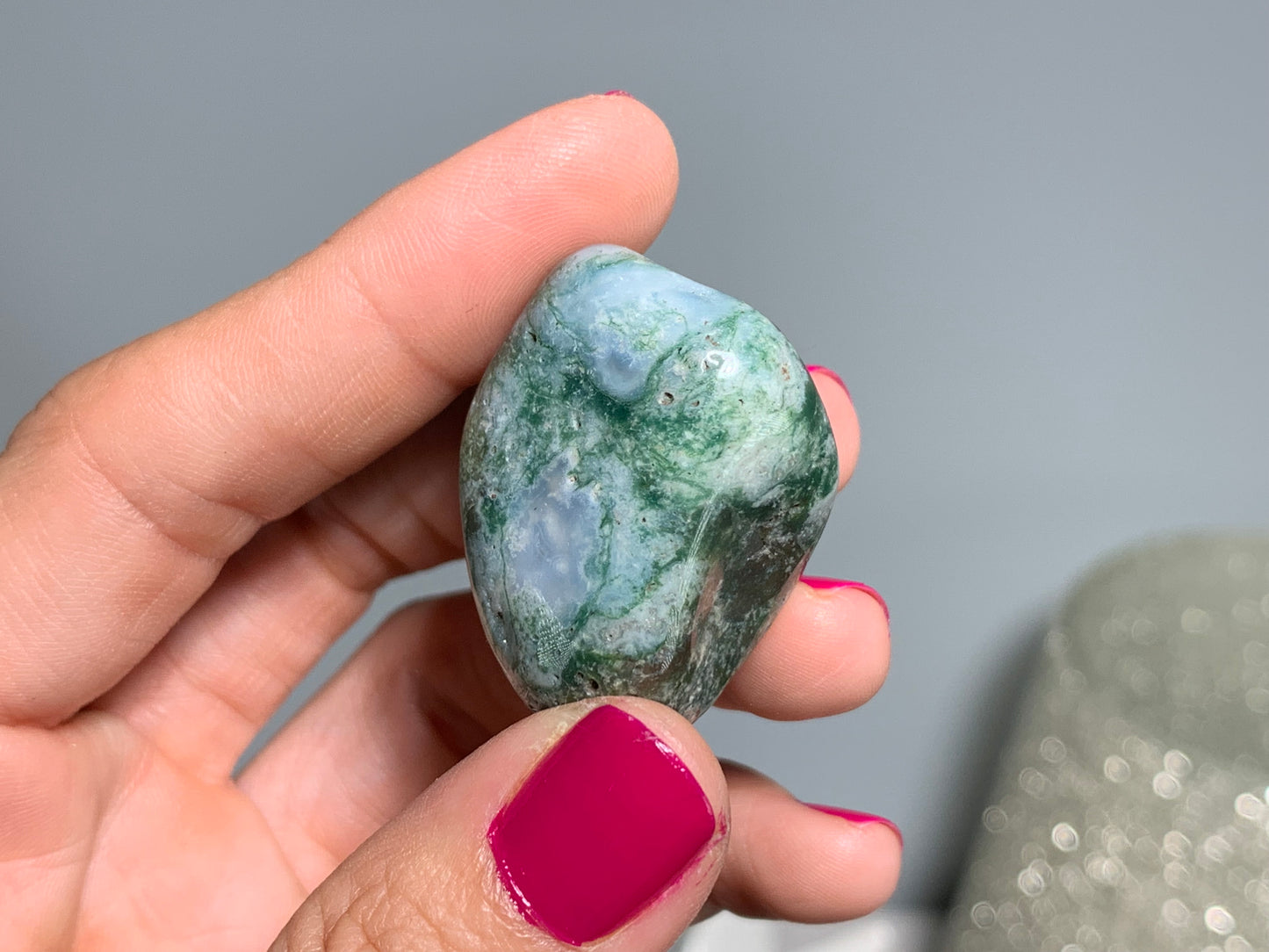 Tumbled Moss Agate Extra Large