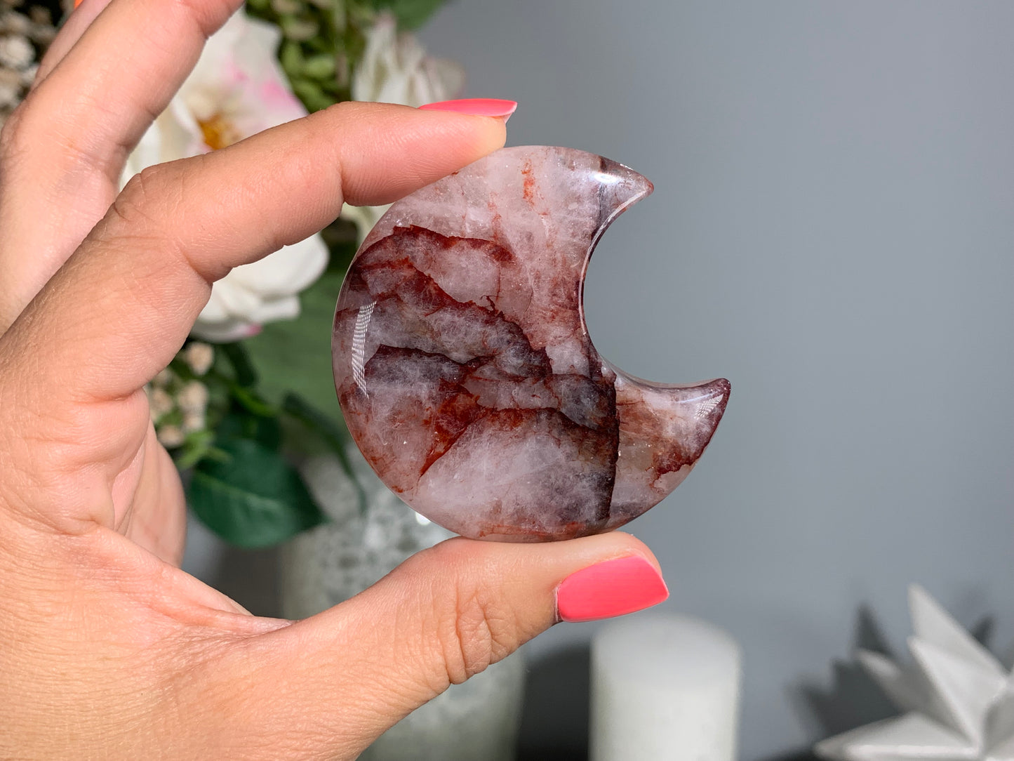 Hematoid Quartz Moon