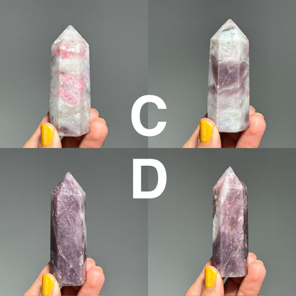 Pink Tourmaline with Lepidolite Tower