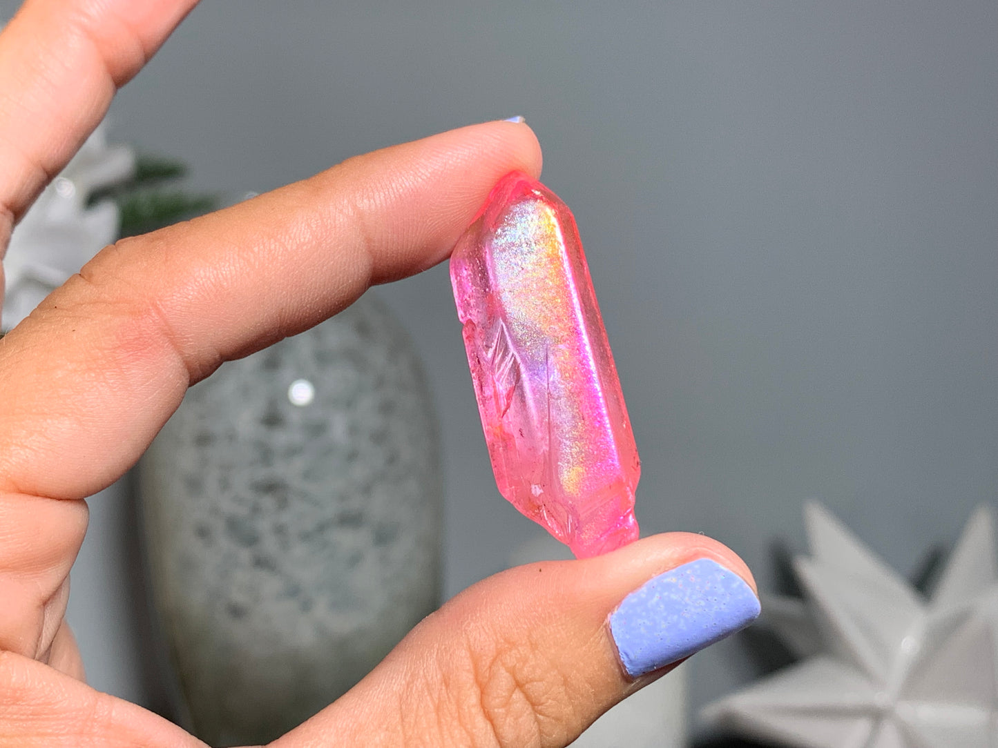 Pink Aura Quartz Point