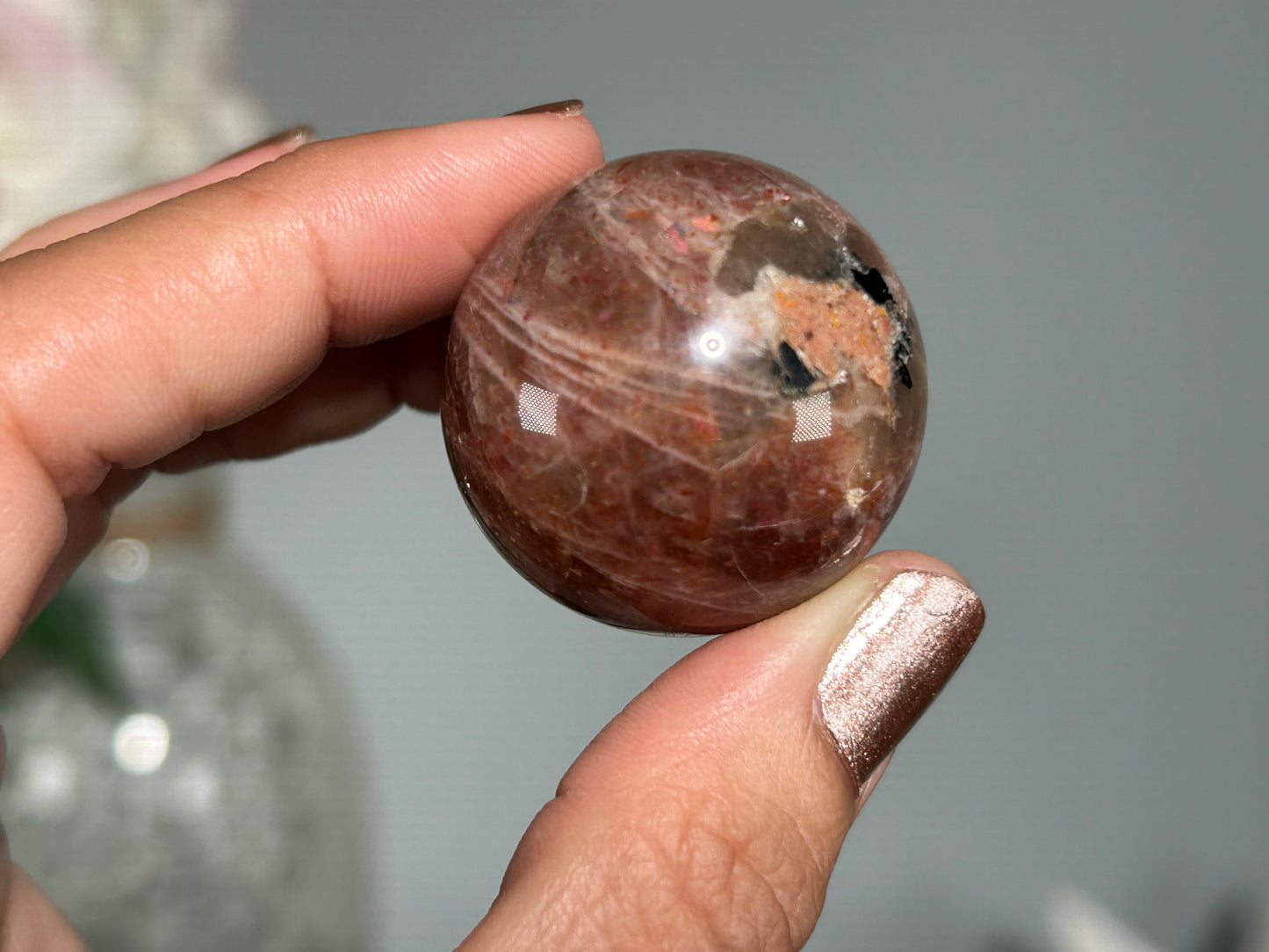 Confetti Sunstone Sphere (1.25", 32mm)