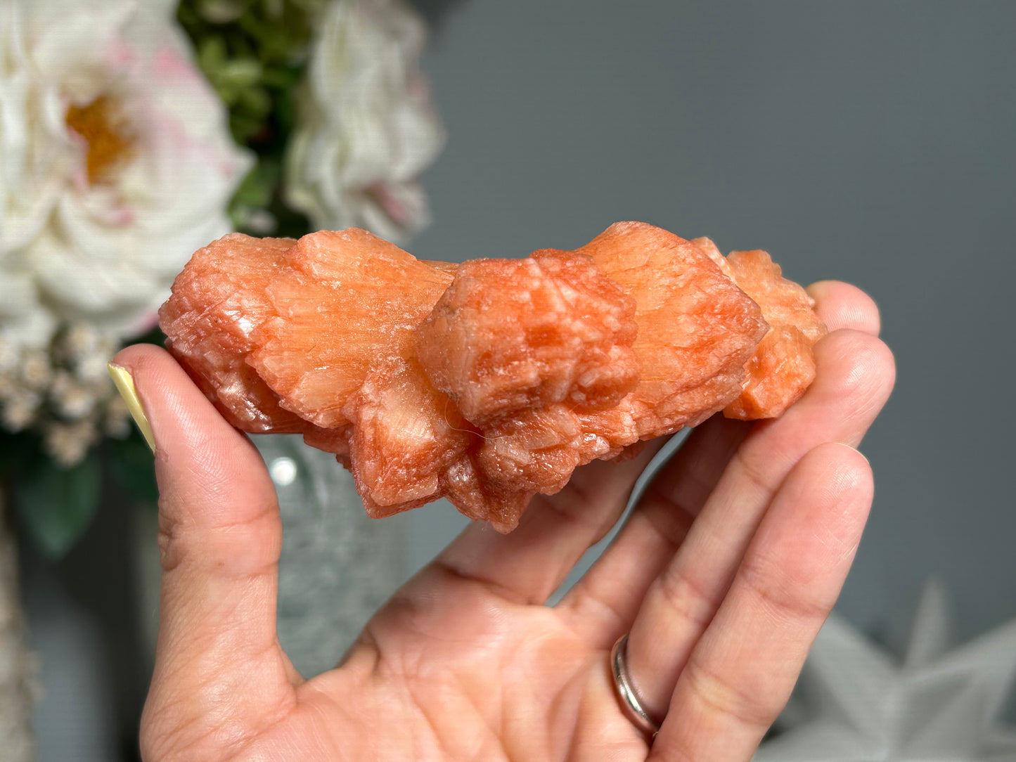 Red Stilbite Cluster (3.75", 95mm)