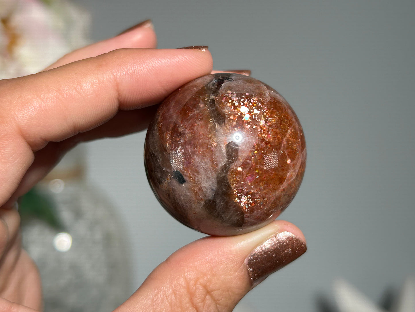 Confetti Sunstone Sphere (1.5", 36mm)