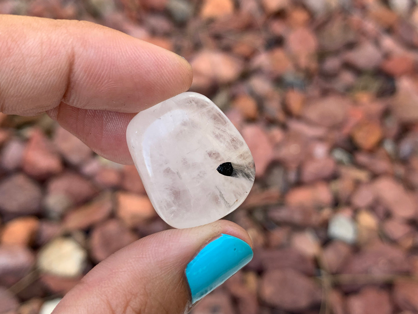 Tumbled Tourmaline Rutile in Quartz Medium