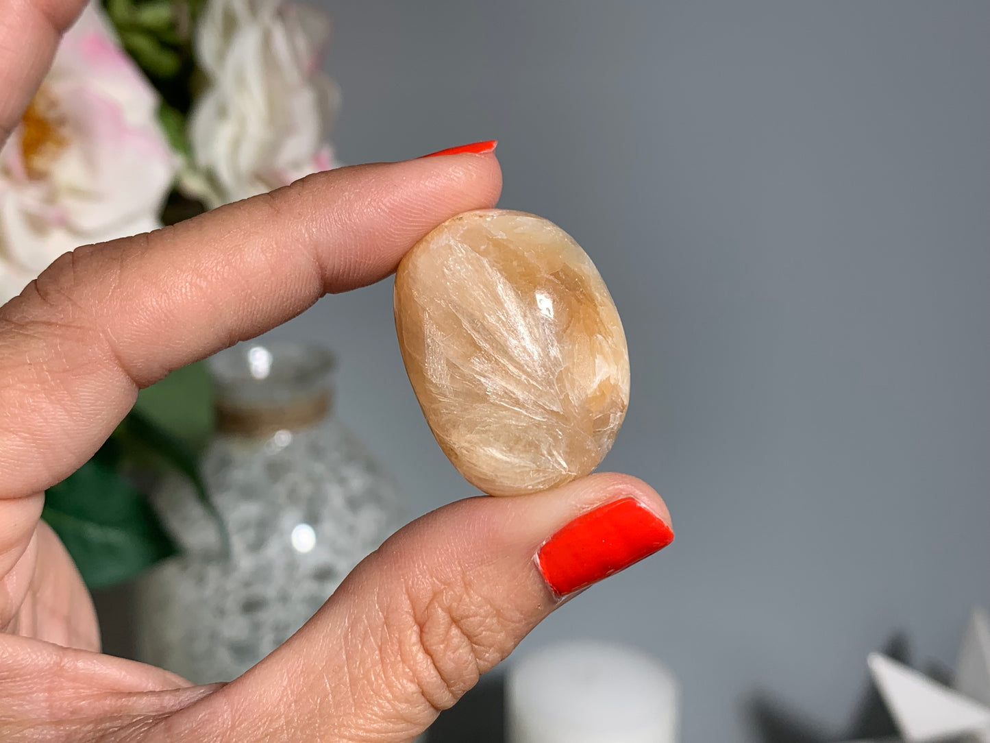 Tumbled Scolecite with Stilbite Large