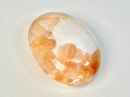 Stilbite with Scolecite Palm Stone (2.25", 57mm)