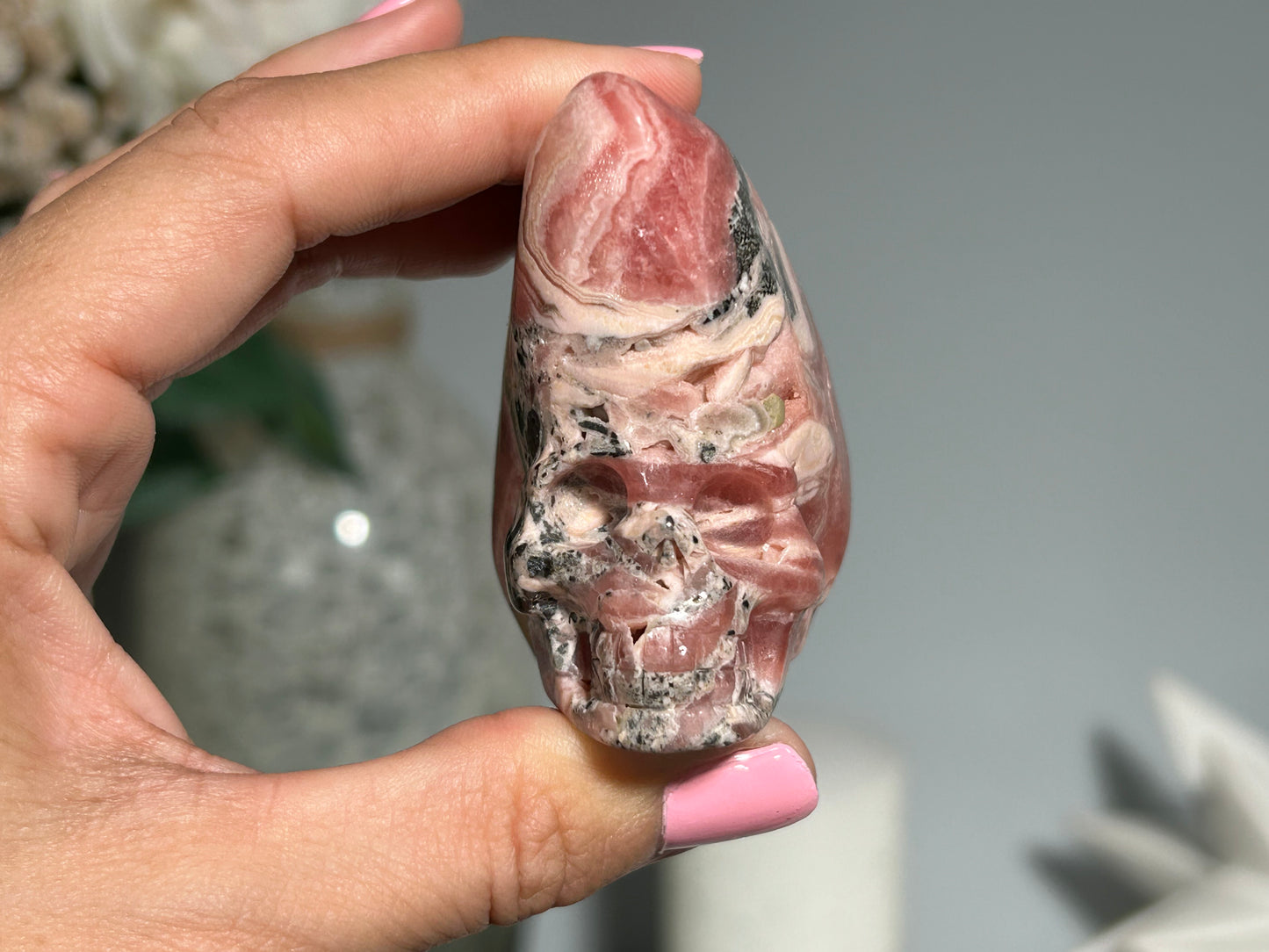 Rhodochrosite Skull (2.25", 58mm)