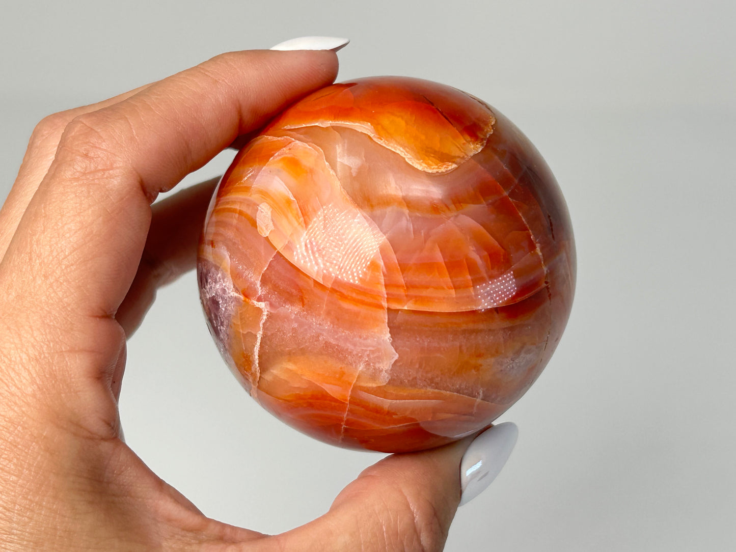 Carnelian with Druzy Amethyst Sphere (2.4", 62mm)