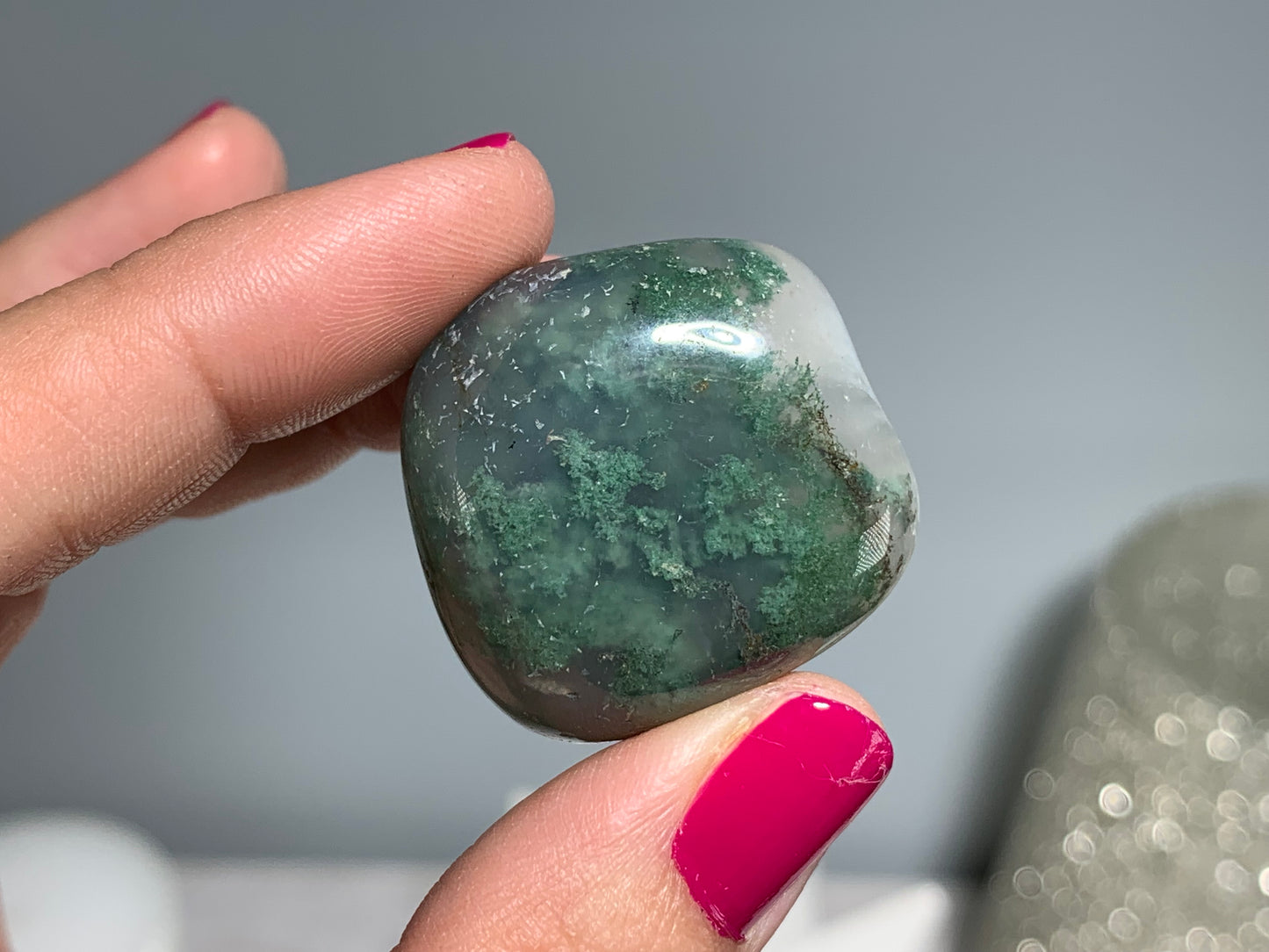 Tumbled Moss Agate Extra Large