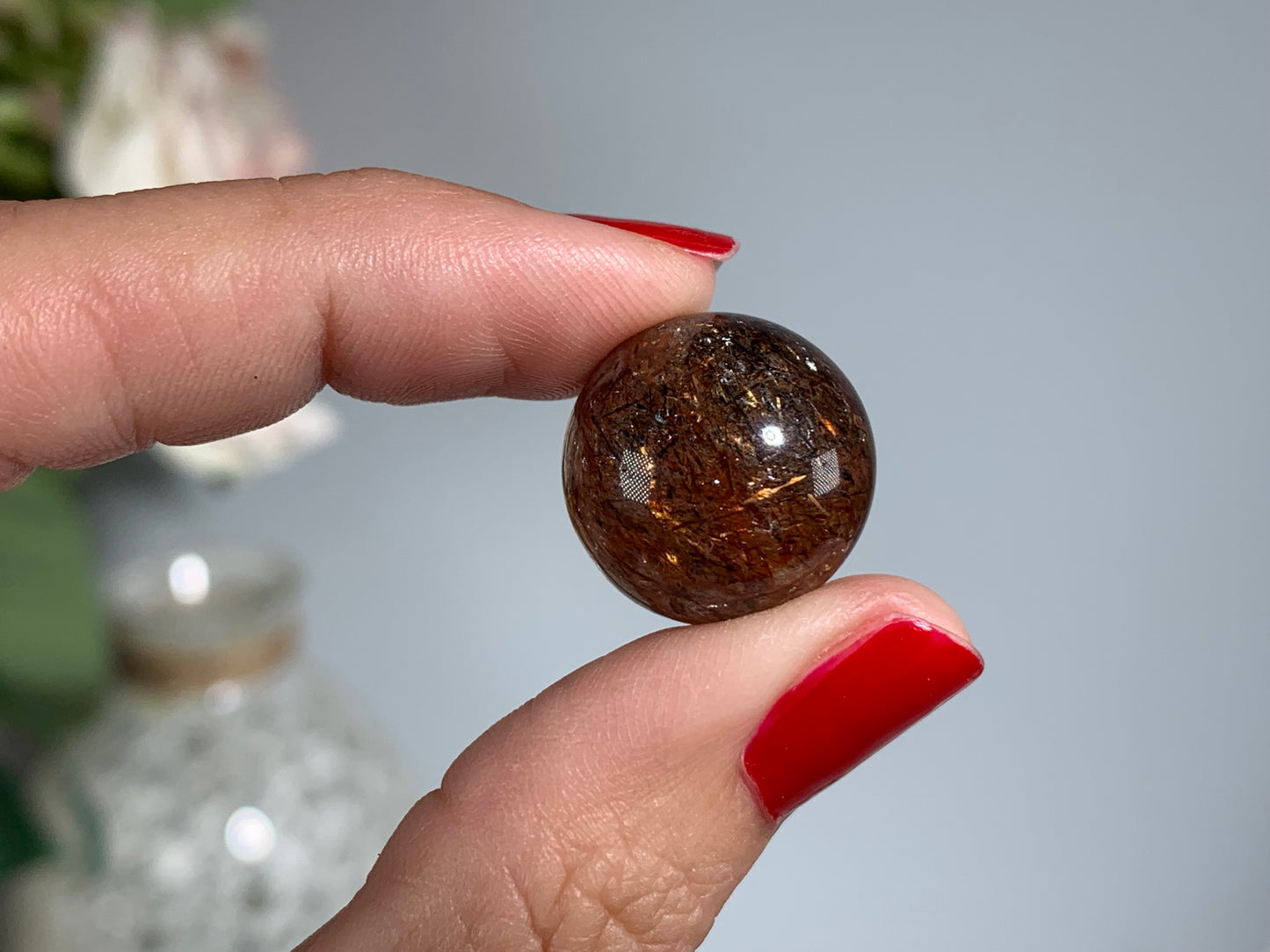 Tiny Rutile Quartz Sphere