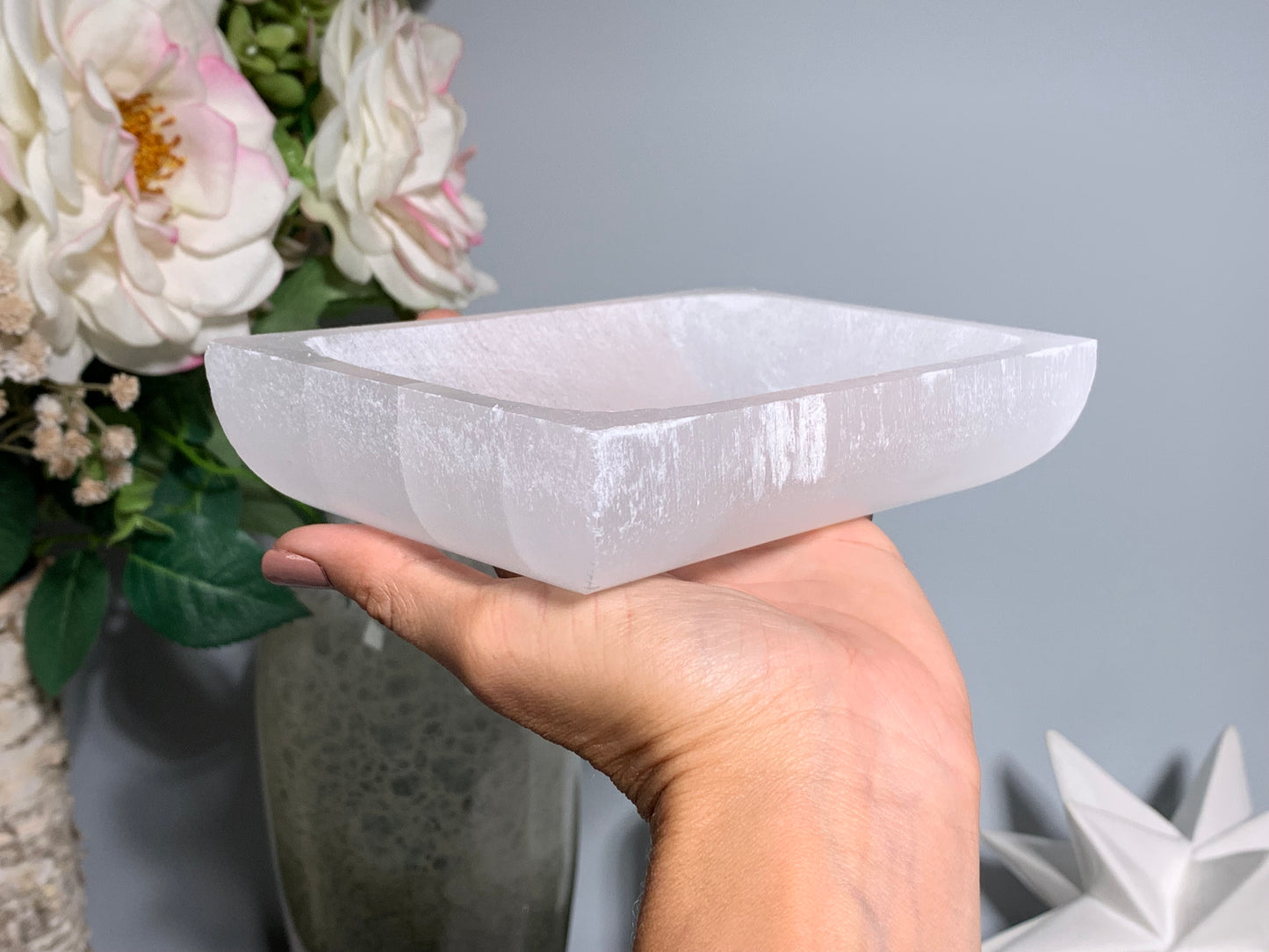 Misfits Rectangle Selenite Bowl (6")