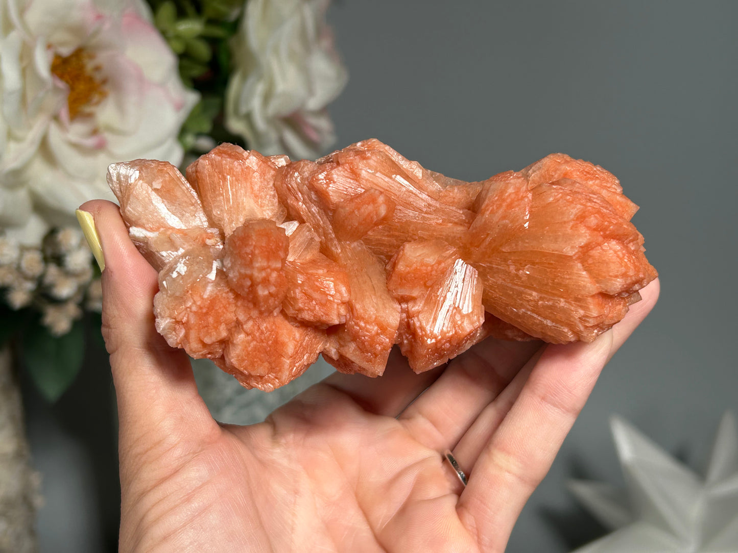 Red Stilbite Cluster (4.7", 120mm)