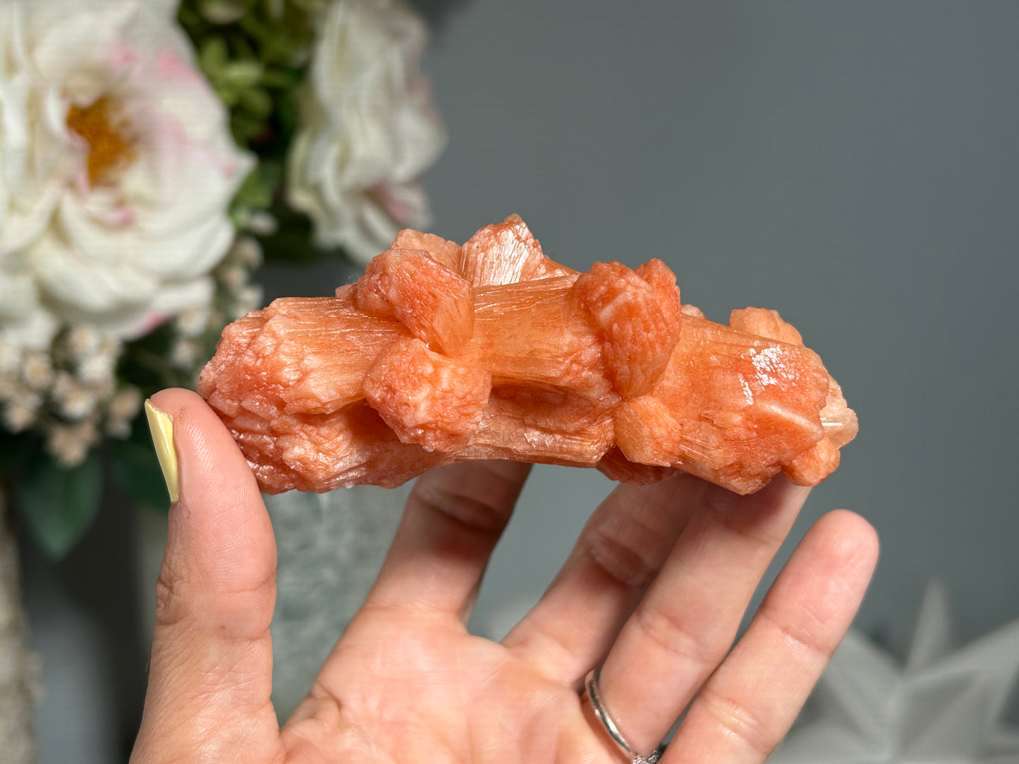 Red Stilbite Cluster (3.75", 95mm)