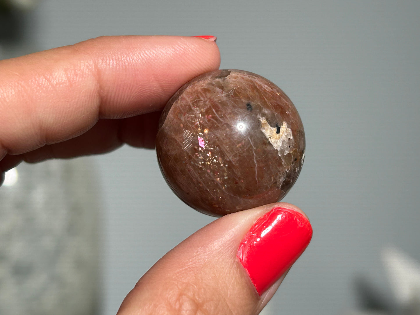 Confetti Sunstone Sphere (1", 25mm)