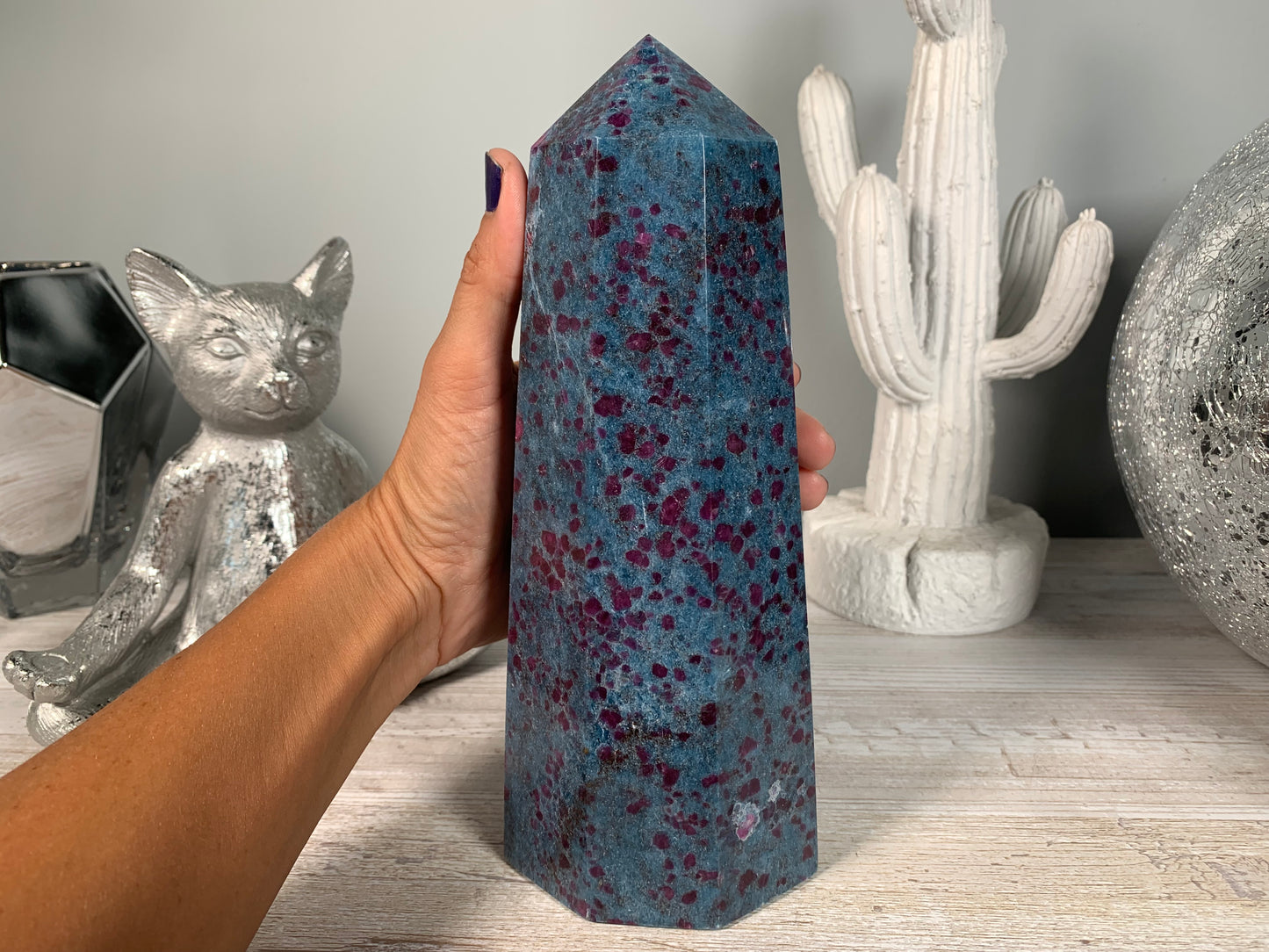 Ruby and Kyanite Tower (8.4", 213mm)