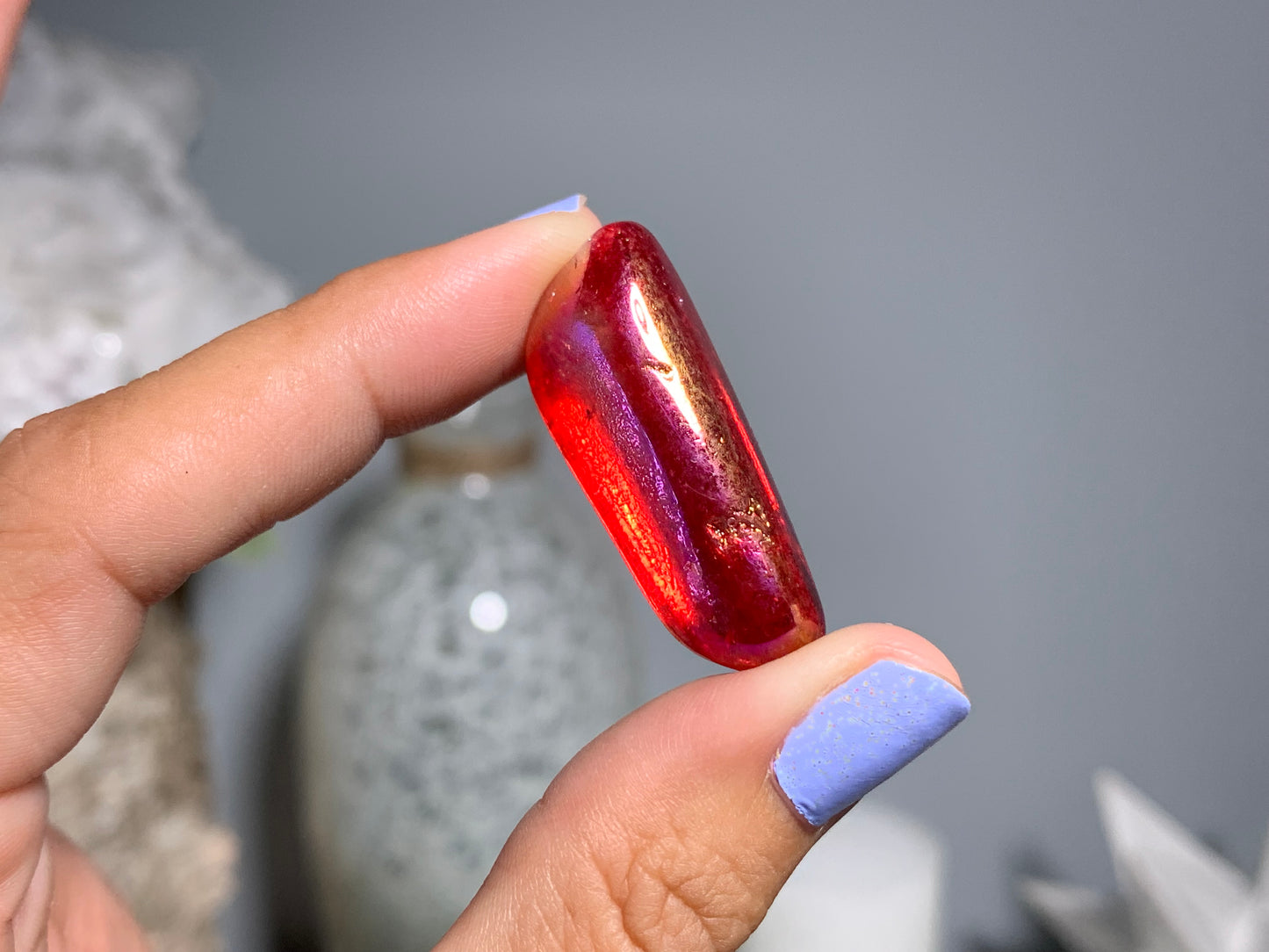 Tumbled Red Aura Quartz