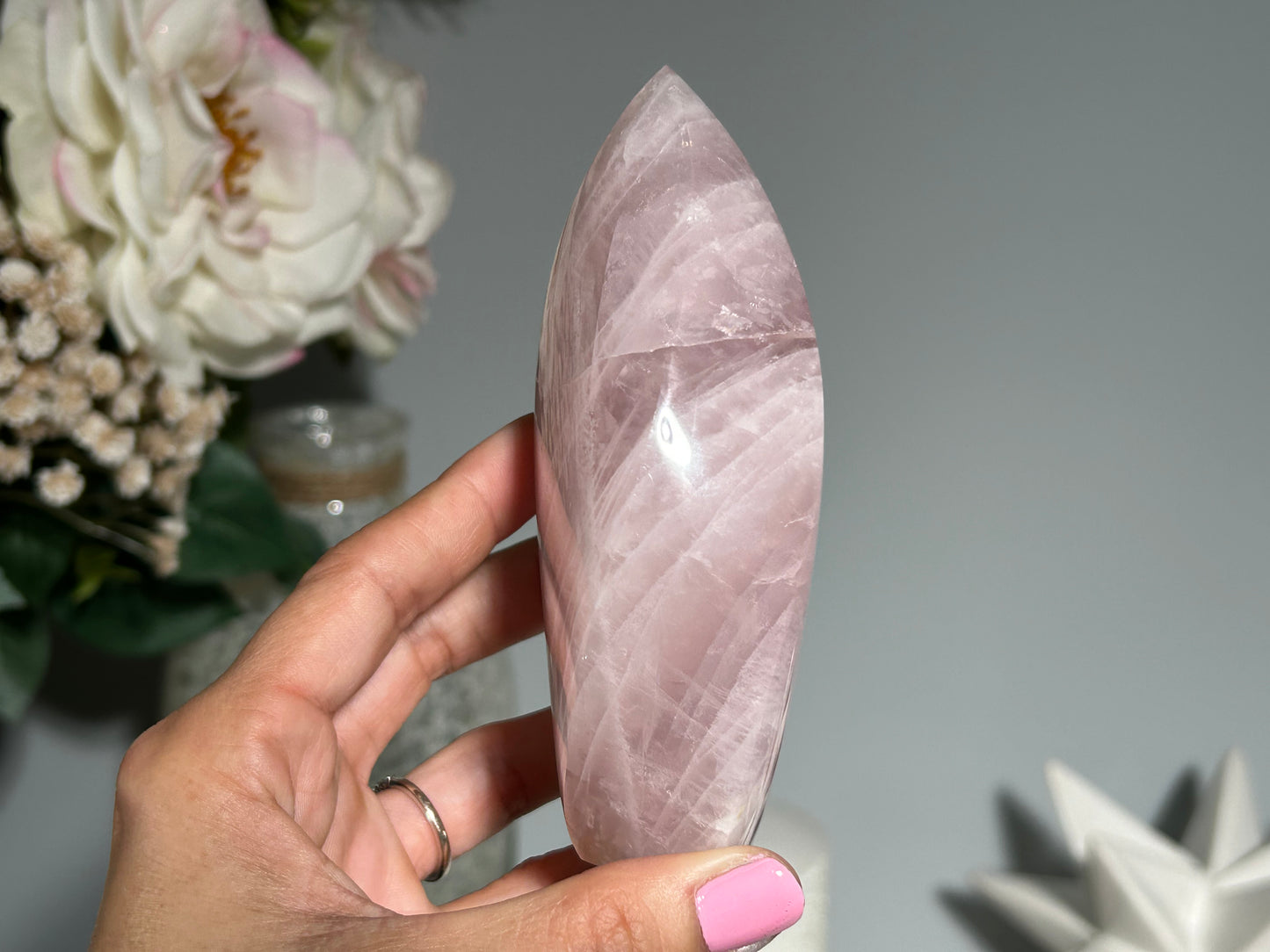 Rose Quartz Freeform (4.6", 116mm)