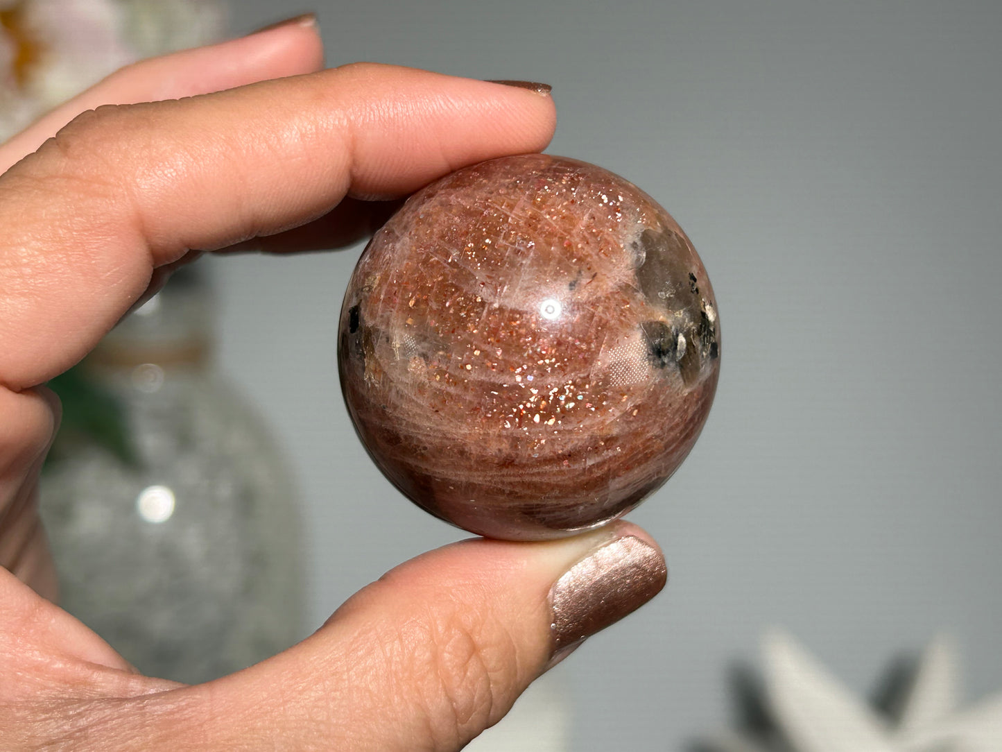 Confetti Sunstone Sphere (1.5", 35mm)