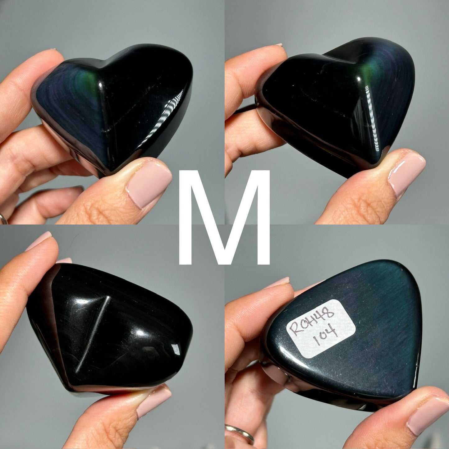 Rainbow Obsidian Heart