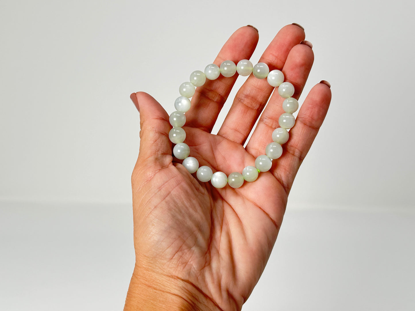 9mm Green Moonstone Bracelet