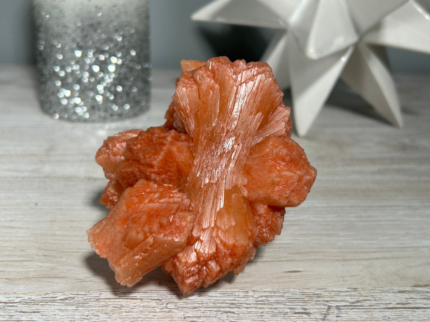 Red Stilbite Cluster (4.25", 108mm)